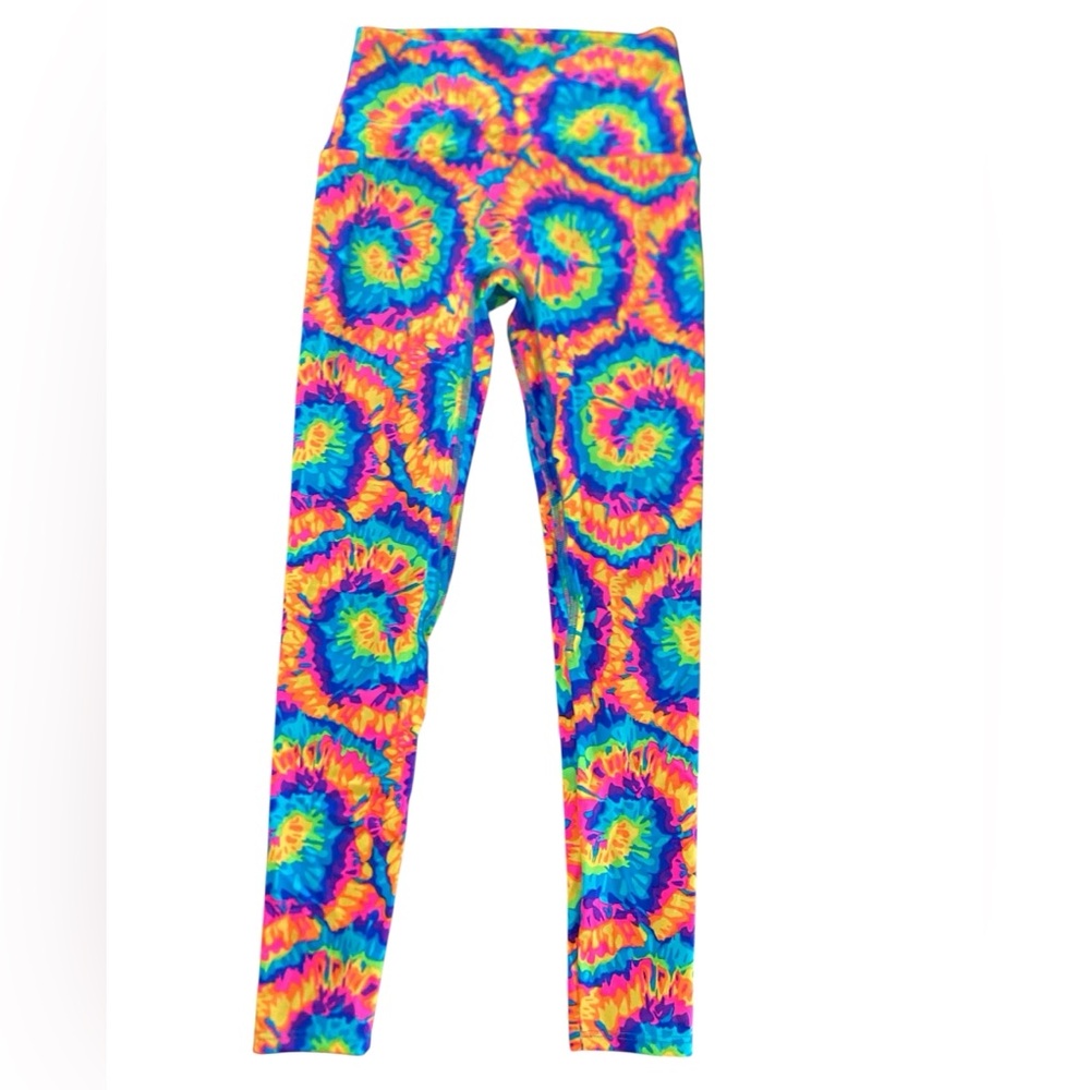 K-DEER Neon Tie-Dye Tutti Frutti High Rise Yoga Legging Size M